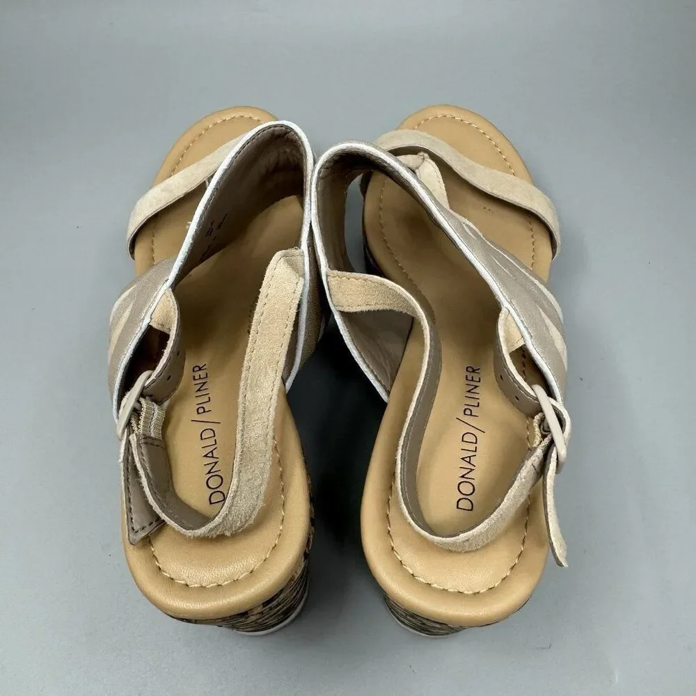 Donald Pliner Womens Valri Wedge Slides Sandals Leopard Print Cork Platform 9M